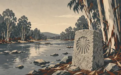Sigüeiro, One river, then the city: an illustration of a place on this route.
