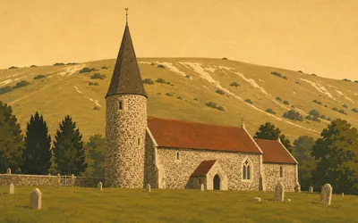 Southease Church, Grade I, nine hundred years old, dedication unknown: an illustration of a place on this route.
