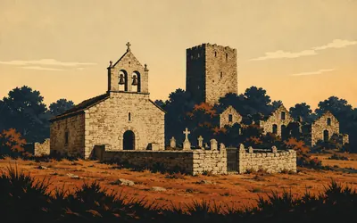 Soutomerille, A parish with a church, a graveyard and nobody: an illustration of a place on this route.