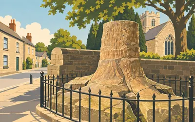 The Stanhope Fossil Tree, A clubmoss thirty metres tall: an illustration of a place on this route.