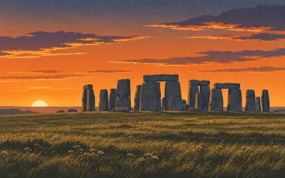 Stonehenge, Stone that travelled further than you have: an illustration of a place on this route.