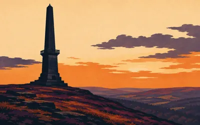 Stoodley Pike, A peace monument, twice built: an illustration of a place on this route.