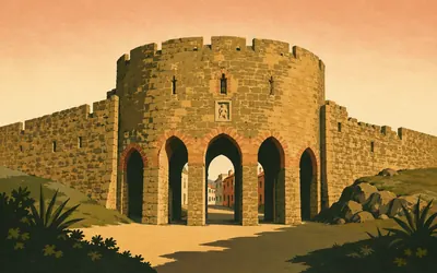 Tenby Town Walls, Four defences, four centuries, one small town: an illustration of a place on this route.