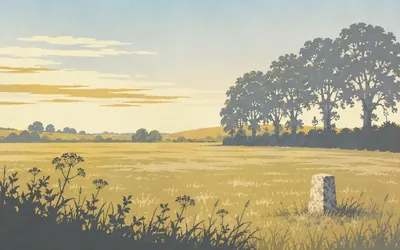 Thames Head, Mile zero, in a Cotswold field: an illustration of a place on this route.
