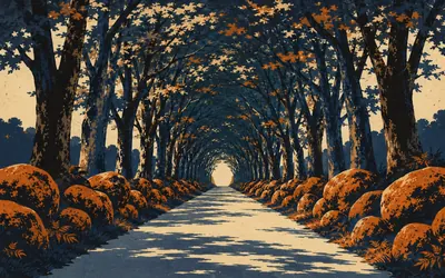 The Dark Mile, A mile the sun does not reach: an illustration of a place on this route.