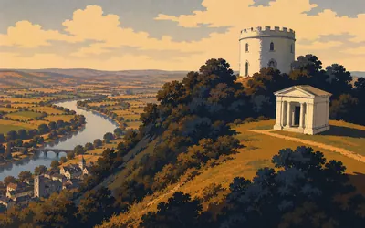 The Kymin, A dining club, and a monument to sixteen admirals: an illustration of a place on this route.
