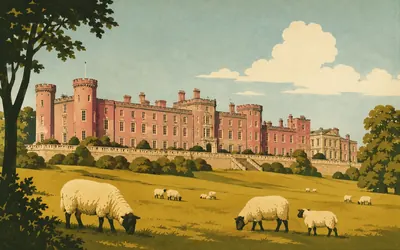 Thirlestane Castle, Three centuries in one elevation: an illustration of a place on this route.