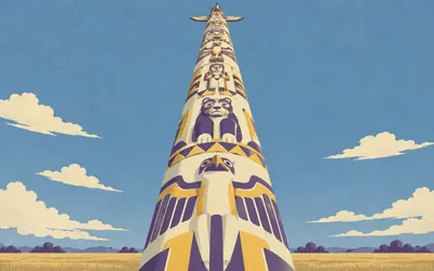 Ed Galloway's Totem Pole Park, Ninety feet of concrete, eleven years of Sundays: an illustration of a place on this route.