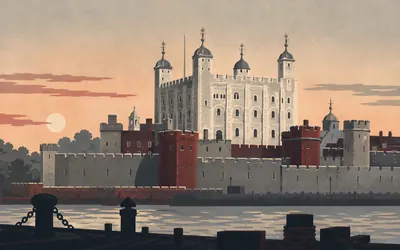 The Tower of London, A keep in Caen stone, put where it could be seen: an illustration of a place on this route.