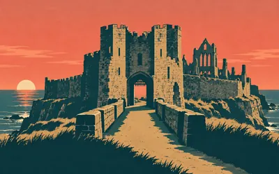 Tynemouth Priory and Castle, Fortified from the Iron Age to 1956: an illustration of a place on this route.