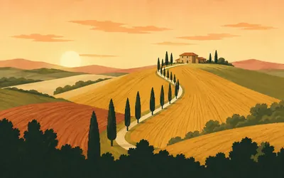 The Val d'Orcia, A landscape designed to look like good government: an illustration of a place on this route.