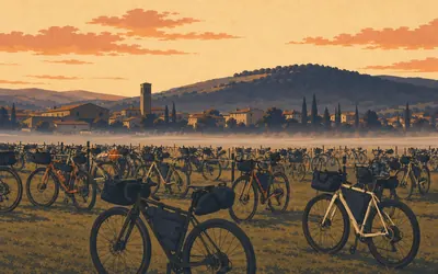 Venturina Terme, Kilometre zero, over hot water: an illustration of a place on this route.