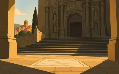 Viana, Cesare Borgia is under the porch: an illustration of a place on this route.