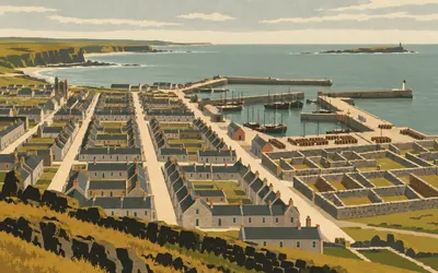 Pulteneytown, A town built to catch a fish: an illustration of a place on this route.