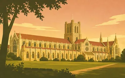 Winchester Cathedral, A hundred miles of chalk begin at the Close: an illustration of a place on this route.
