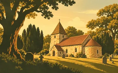 St Nicholas, Worth, A Saxon church beside a railway path: an illustration of a place on this route.
