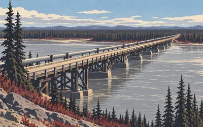 The Yukon River crossing, The only highway bridge over the Yukon: an illustration of a place on this route.