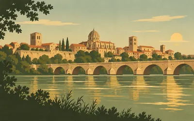 Zamora, Where the Duero road crosses this one: an illustration of a place on this route.